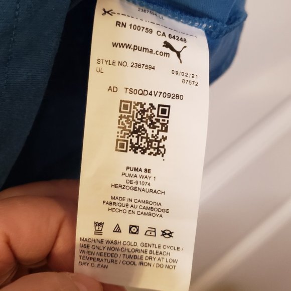 PUMA Boy's Blue Black PUMA Short-Sleeve T-shirt - Size: Medium or 7/8 - Picture 6 of 6